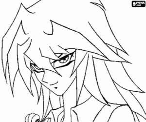 Ryo Bakura, a rival of Yugi coloring page