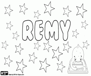 Rémy, French name for boy coloring page