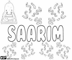 Saarim, Muslim name coloring page