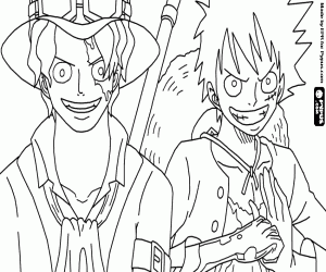 Sabo and Luffy, stepbrothers coloring page