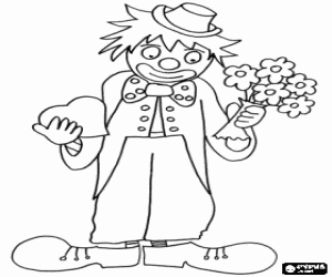 The sad clown coloring page