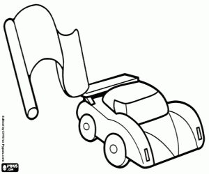 Safety car and warning flag coloring page