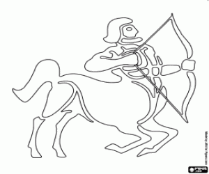 Sagittarius, a sign of the Zodiac coloring page