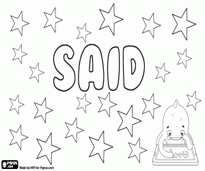 Said, name of Arabic origin coloring page