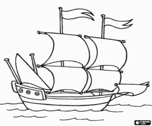 Sail ship coloring page