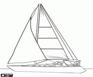 Sailboat or sailing boat coloring page