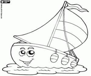 Sailboat coloring page
