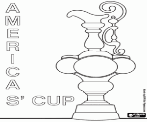 Sailing trophy of America's Cup coloring page