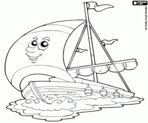 Sailing yacht coloring page