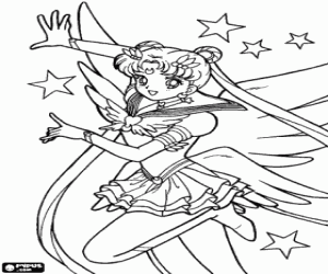 Sailor Moon is Serena Tsukino coloring page