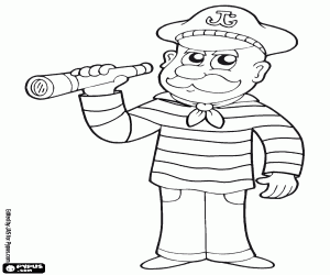 A sailor with the spyglass coloring page