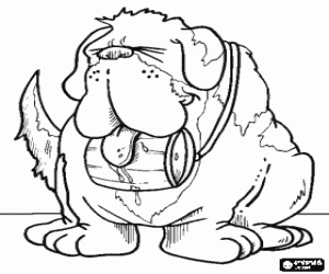 A Saint Bernard dog coloring page