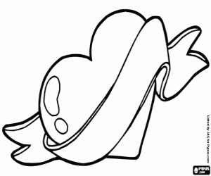 Saint Valentine's heart coloring page