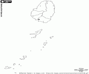 Saint Vincent and the Grenadines map coloring page
