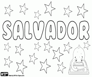 Salvador, male first name coloring page
