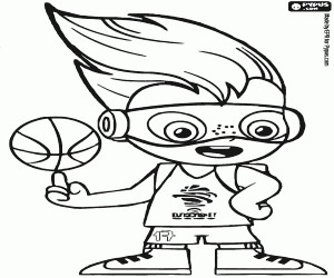 Sam Dunk, 2017 EuroBasket mascot coloring page