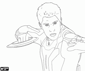 Sam Flynn and a disc of light coloring page