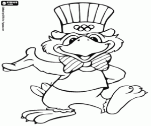 Sam, mascot of Los Angeles 1984 coloring page