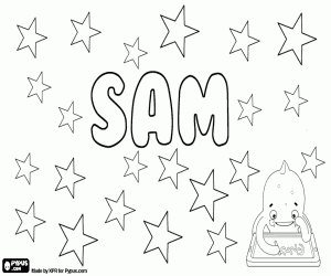 Sam, name with various origins coloring page
