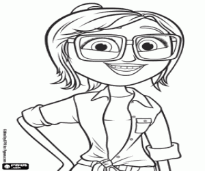 Samantha with her glasses coloring page