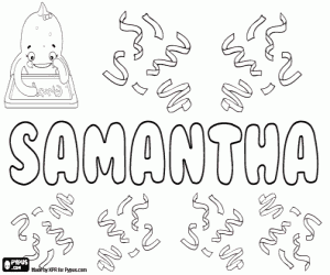 Samantha, name for girl coloring page