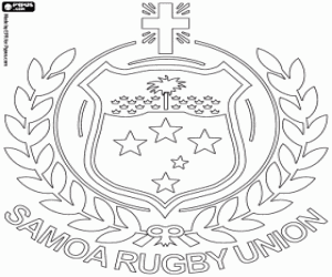 Samoa's rugby team emblem coloring page