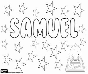Samuel, a Biblical name coloring page