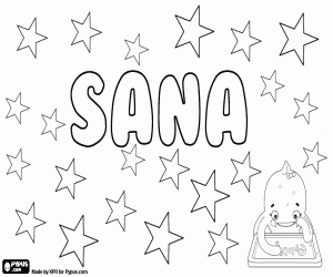 Sana, name with various origins coloring page