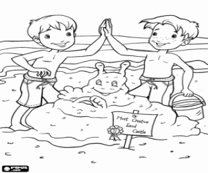 Sand castle's contest coloring page