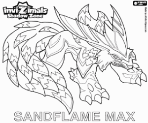 Sandflame Max, Invizimal Shadow Zone coloring page