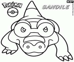 Sandile, Pokémon coloring page