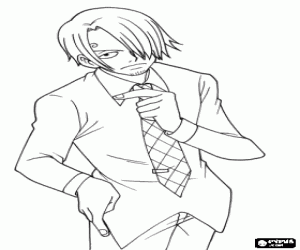 Sanji, the cook of One Piece coloring page