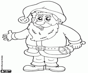 Santa Claus with a bell coloring page