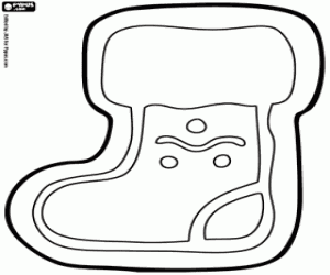 Santa Claus boot biscuit coloring page