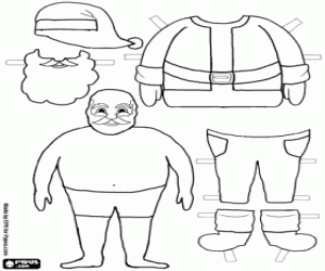 Santa Claus, dress up game coloring page