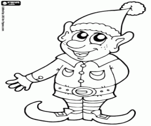 Santa Claus elf coloring page