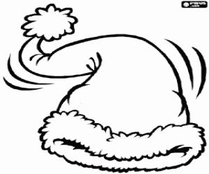 Santa Claus hat or Santa hat coloring page