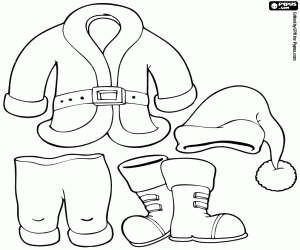 Santa Claus's clothing for Christmas coloring page