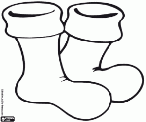 Santa Claus socks coloring page