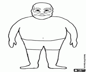 Santa Claus in summer coloring page