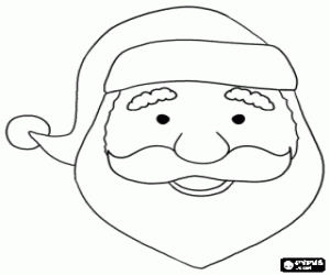 Santa Claus with his hat and beard coloring page