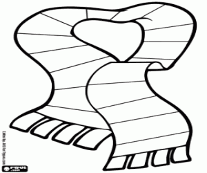 Santa Claus wool scarf coloring page