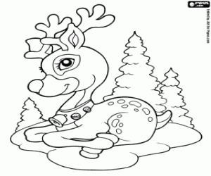 Santa Claus's reindeer coloring page