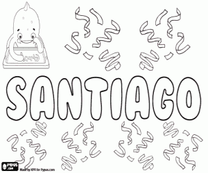Santiago, Spanish name coloring page