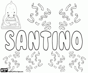 Santino, Italian name and surname coloring page