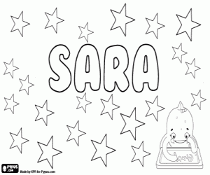 Sara, name in many languages coloring page