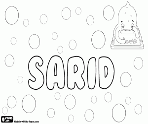 Sarid, name and surname coloring page