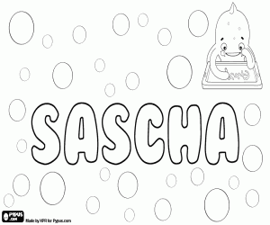 Sascha, name in German coloring page