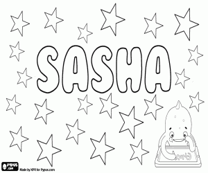 Sasha, unisex diminutive coloring page