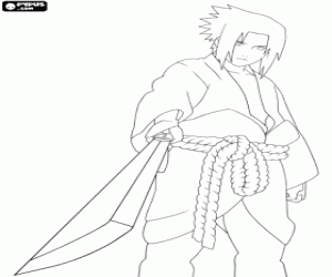 Sasuke Uchiha, a ninja from Naruto coloring page